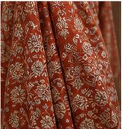 Heirloom Tilla Work textile in red with traditional embroidery