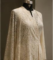 Ivory Resham Ensemble with Lucknowi Chikankari embroidery