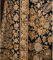 Kalamkari statement shawl with hand painted detail