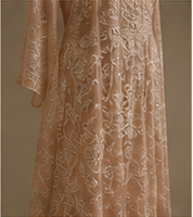 Kashidakari silk drape with hand embroidery