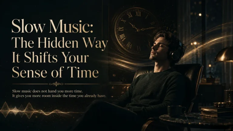 Neuro-acoustic illustration of slow music shifting the sense of time