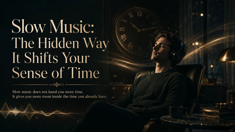 Neuro-acoustic illustration of slow music shifting the sense of time