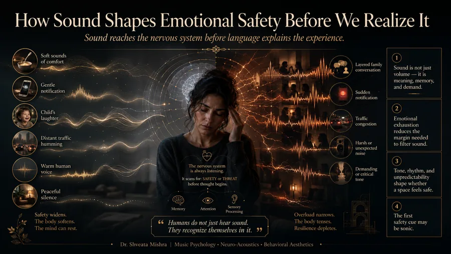 How sound shapes emotional safety in a calm room before the mind finds words