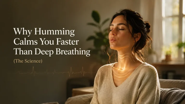 Neuro-acoustic illustration of how humming calms you through vibration reaching the vagus nerve