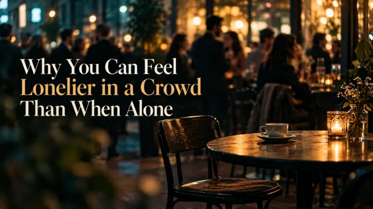 Illustration of feeling lonely in a crowd while surrounded by people