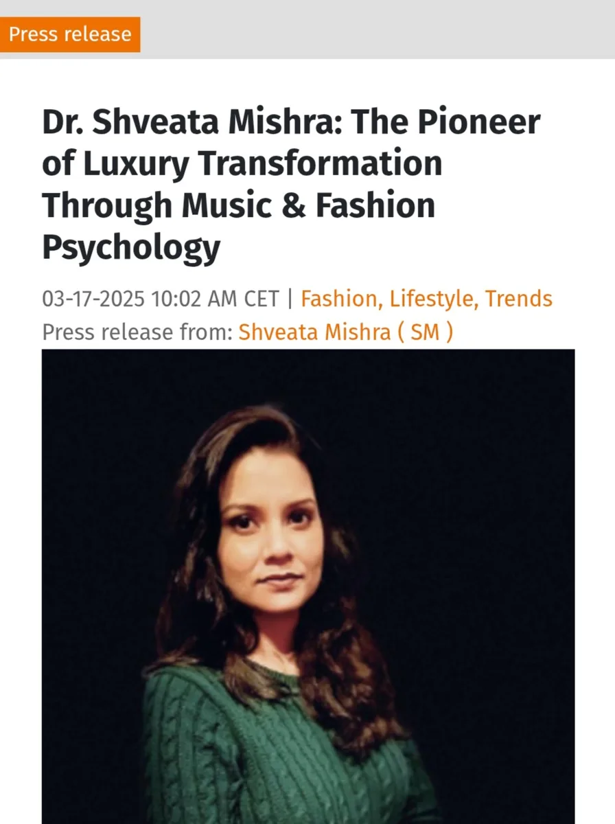 OpenPR Official Press Release, Dr. Shveata Mishra