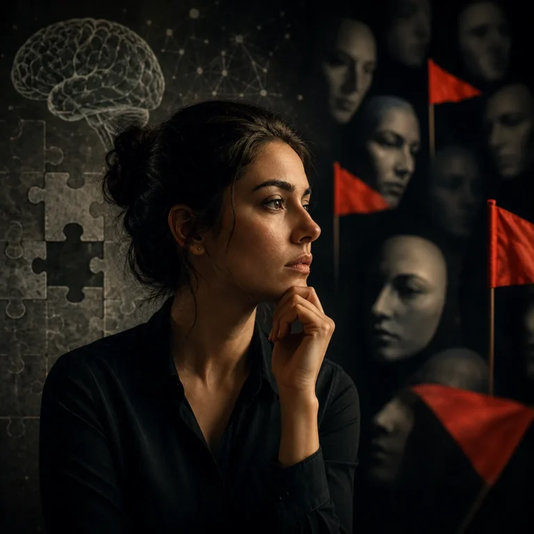 Conceptual illustration of why smart people miss red flags, with logic overriding the body's early warning signals
