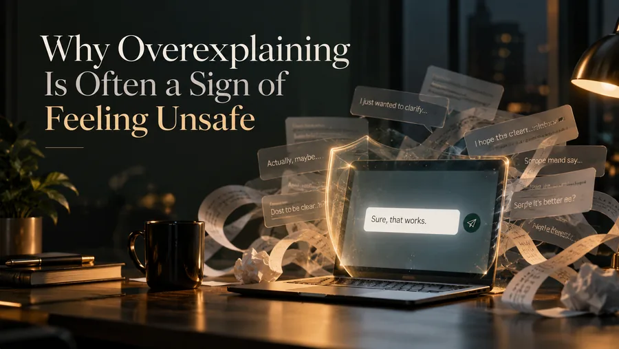 Illustration of why you overexplain and how it signals a need for safety
