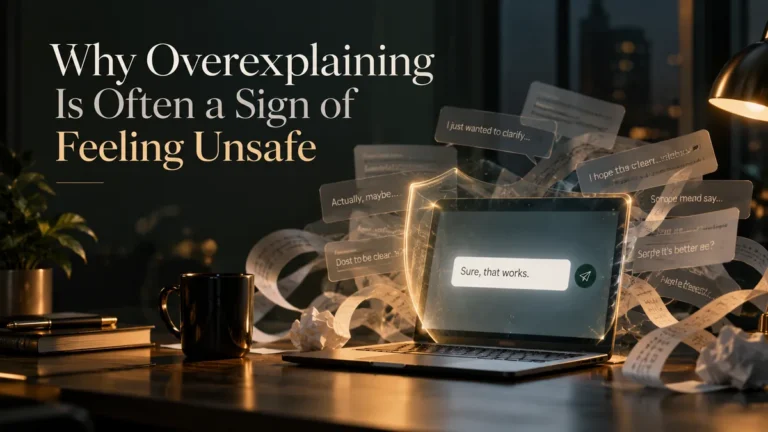 Illustration of why you overexplain and how it signals a need for safety