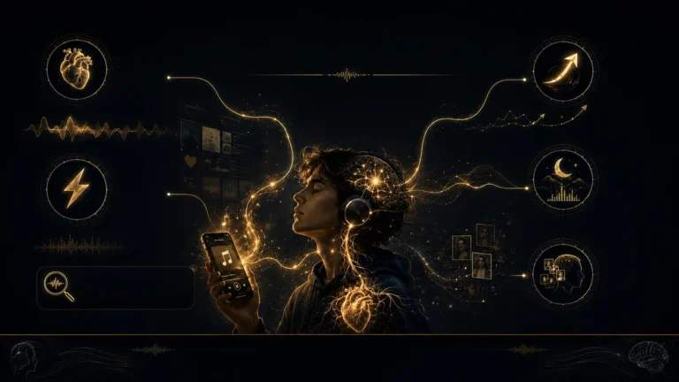 A personal music playlist on a phone screen, a quiet clue to your emotional regulation style